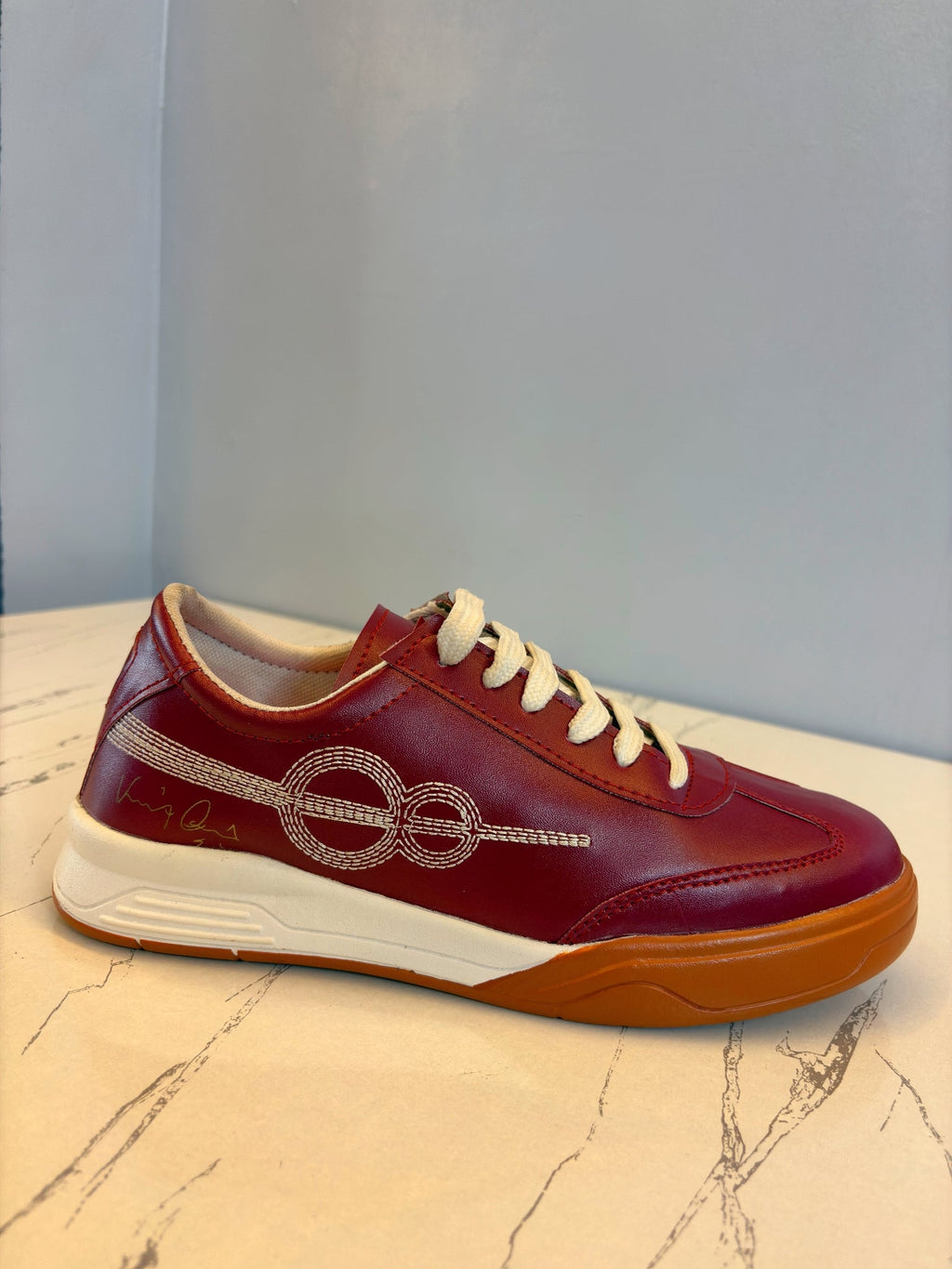 ONE8 Signature Burgundy Leather Sneakers