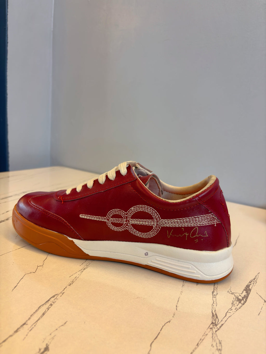 ONE8 Signature Burgundy Leather Sneakers